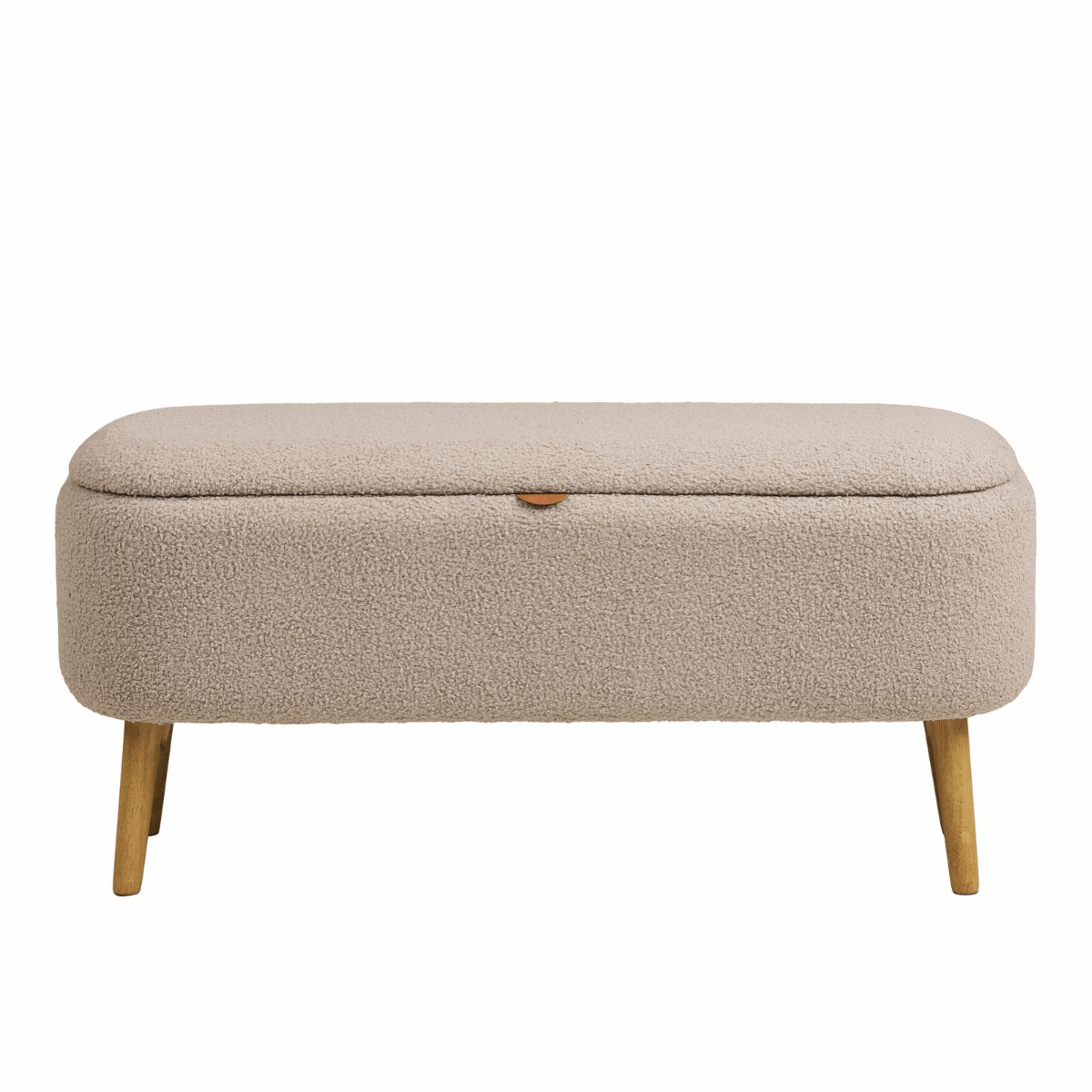 Harlow benk med oppbevaring bouclé beige 95 x 37 x 45 cm