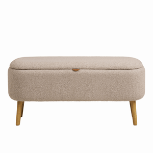 Harlow benk med oppbevaring bouclé beige 95 x 37 x 45 cm
