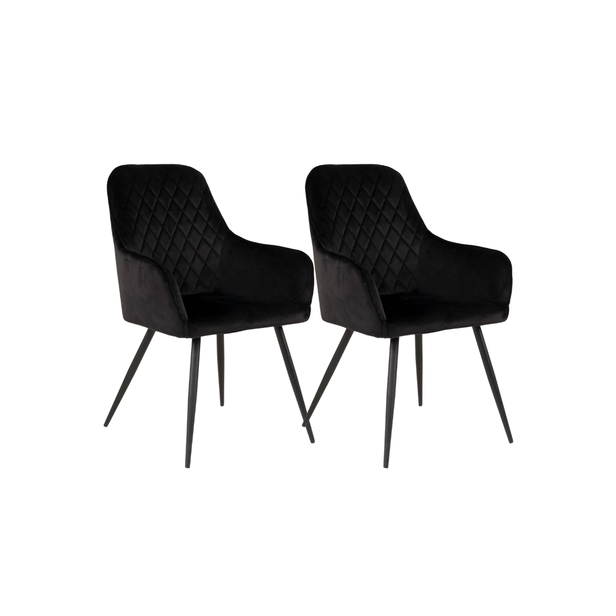 2-pk Harbo spisestol sort velur