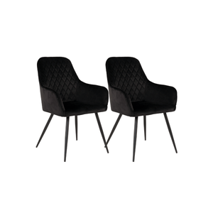 2-pk Harbo spisestol sort velur