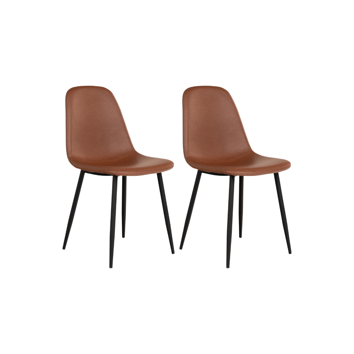 2-pk Stockholm spisestol brun PU-skinn