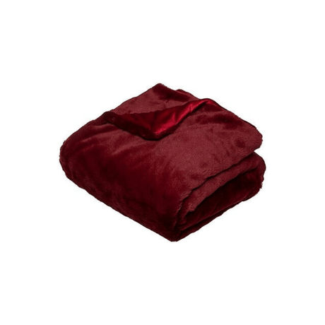 Pledd i fuskepels rød 130 x 180 cm - Lindas Dekor Pledd