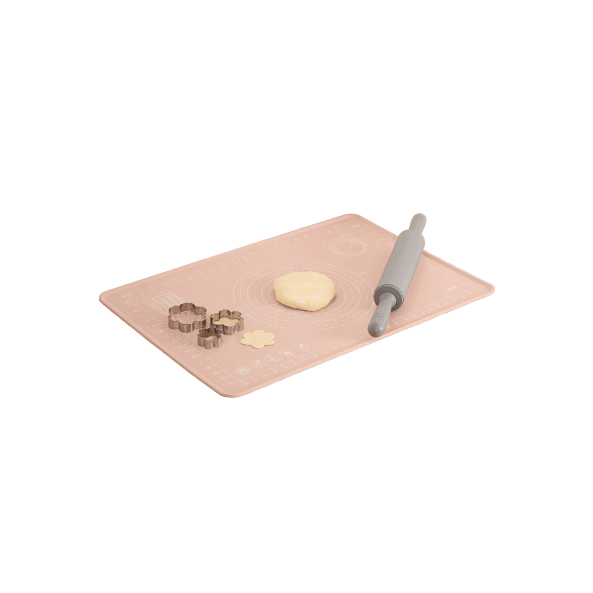 Rosa bakematte med kant i silikon