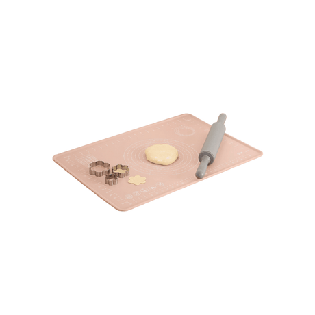 Rosa bakematte med kant i silikon