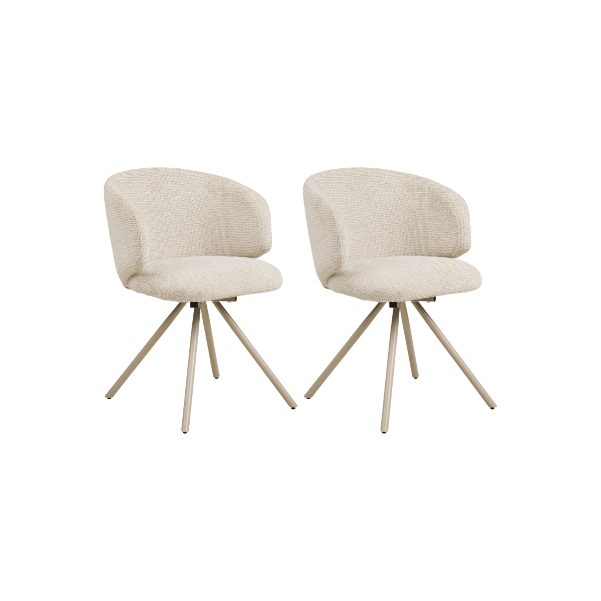 2-pk Fulham dreibar spisestol sand