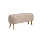 Harlow bänk med förvaring bouclé beige 95 x 37 x 45 cm