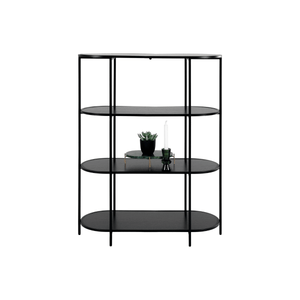 Vita oval bokhylle 4 hyller sort 85x36x111 cm