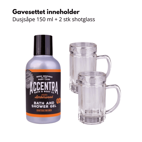 Gavesett Dusjsåpe med 2 shotglass - Lindas Dekor Gavesett