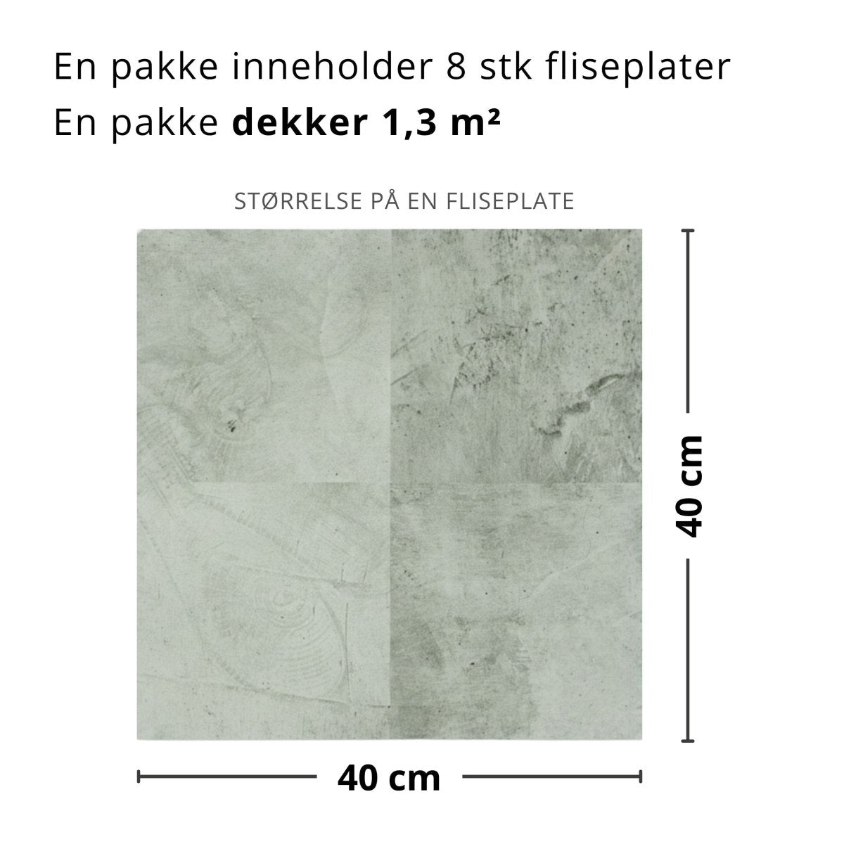8 - pk Amsterdam spearmint selvklebende fliser 40 x 40 cm - Lindas Dekor