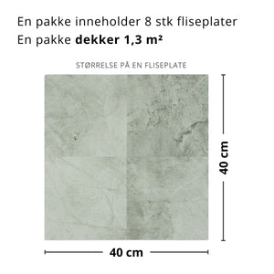 8 - pk Amsterdam spearmint selvklebende fliser 40 x 40 cm - Lindas Dekor