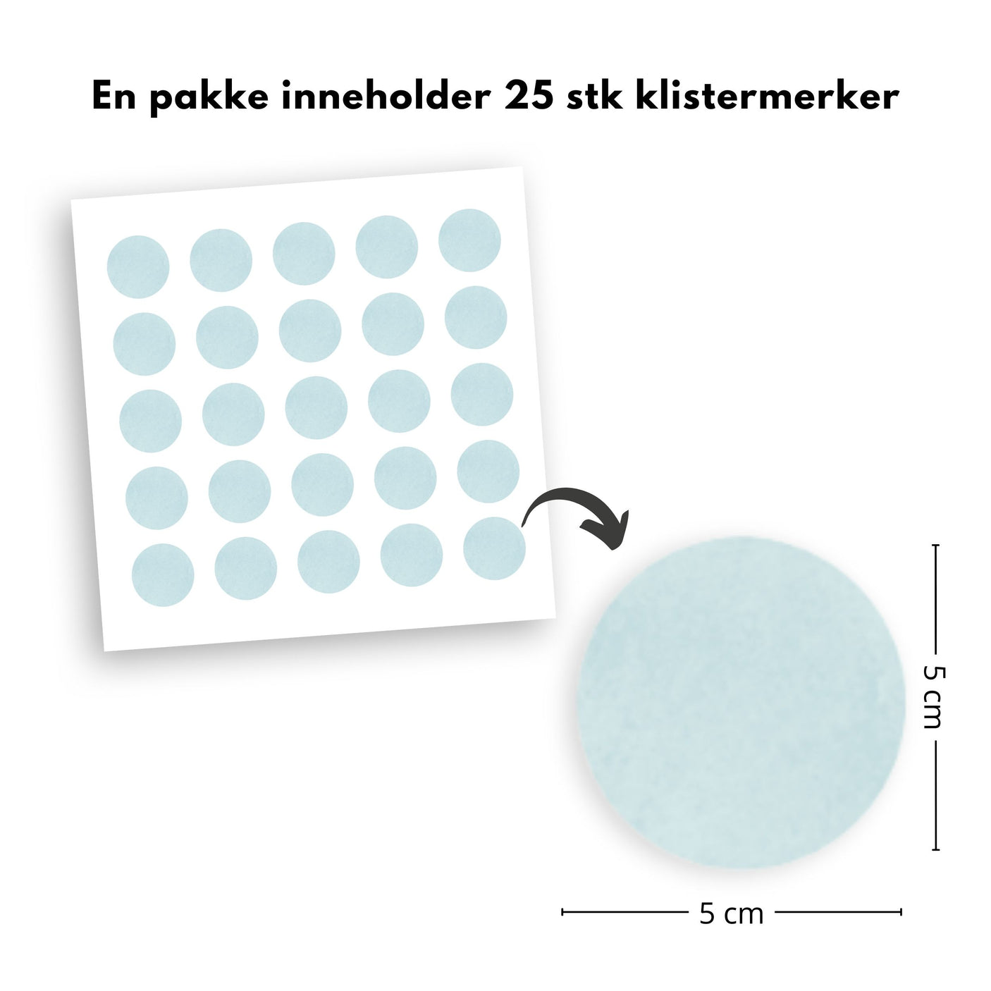 25-pk prikker klistremerker, blå