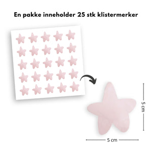 25-pk stjerner klistremerker, rosa