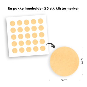 25-pk prikker klistremerker, gul