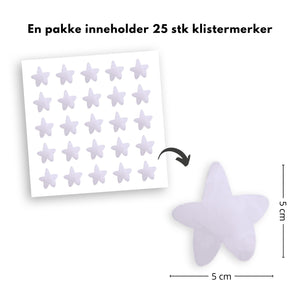 25-pk stjerner klistremerker, lilla