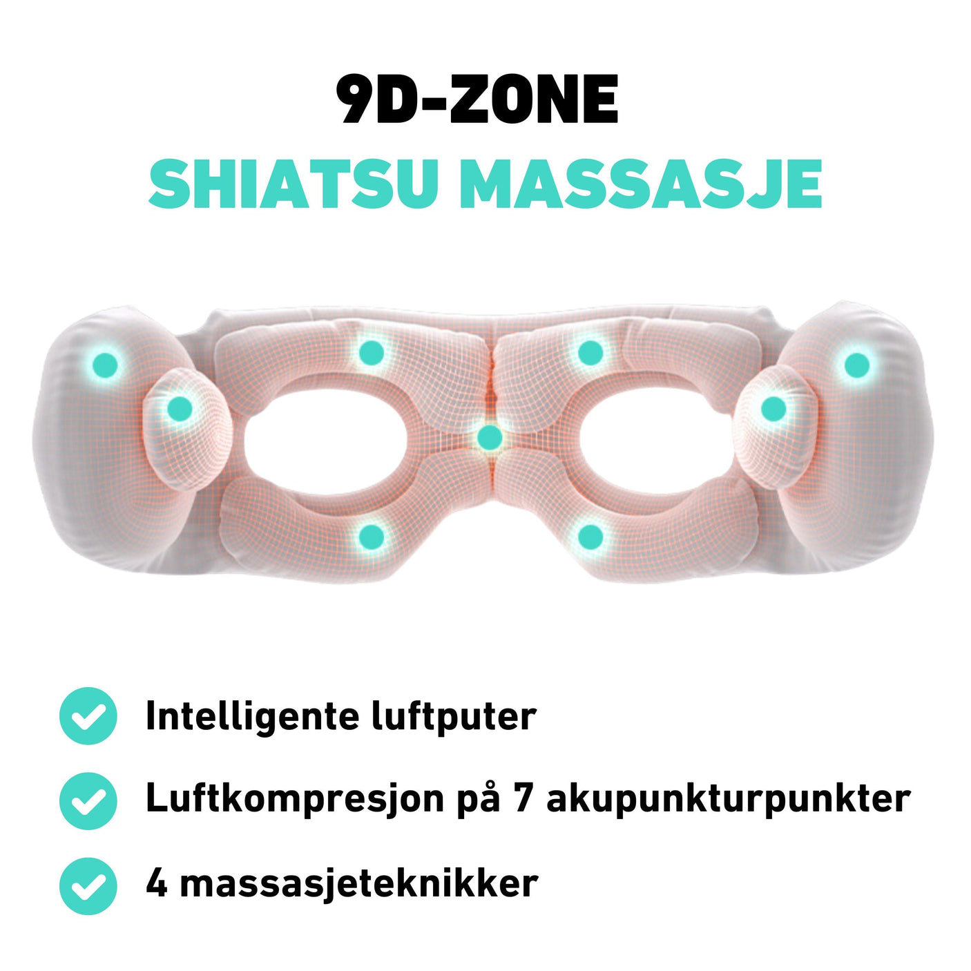 Øyemaske med varme- og vibrasjonsfunksjon for avslapning.