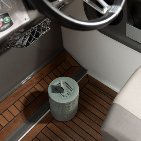 Fuktsluker i grønn farge laget av gjenvunnet materiale båt