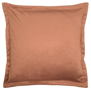 Amberfarget putetrekk i skinnlook 50 x 50 cm med sydd dekorativ kant 