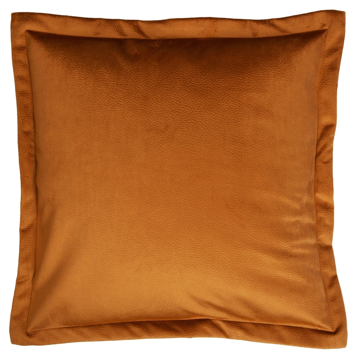 Kamelfarget putetrekk i velur med skinnlook og dekorativ sydd kant, 50 x 50 cm