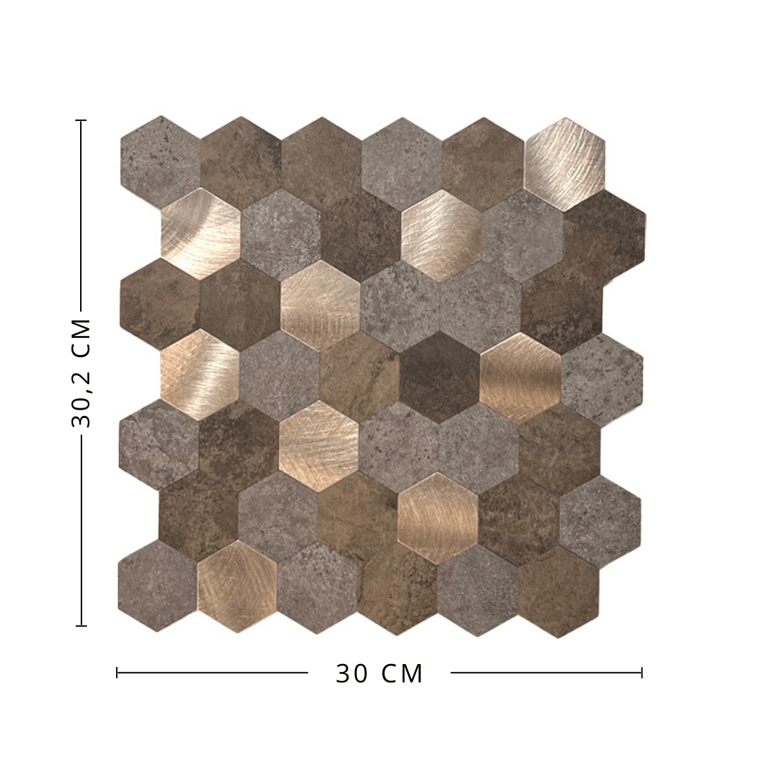 Vareprøve: Mocca hexagon selvklebende veggfliser