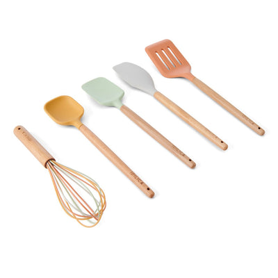5 - pk Kjøkkenredskap i silikon/bøketre - Lindas Dekor