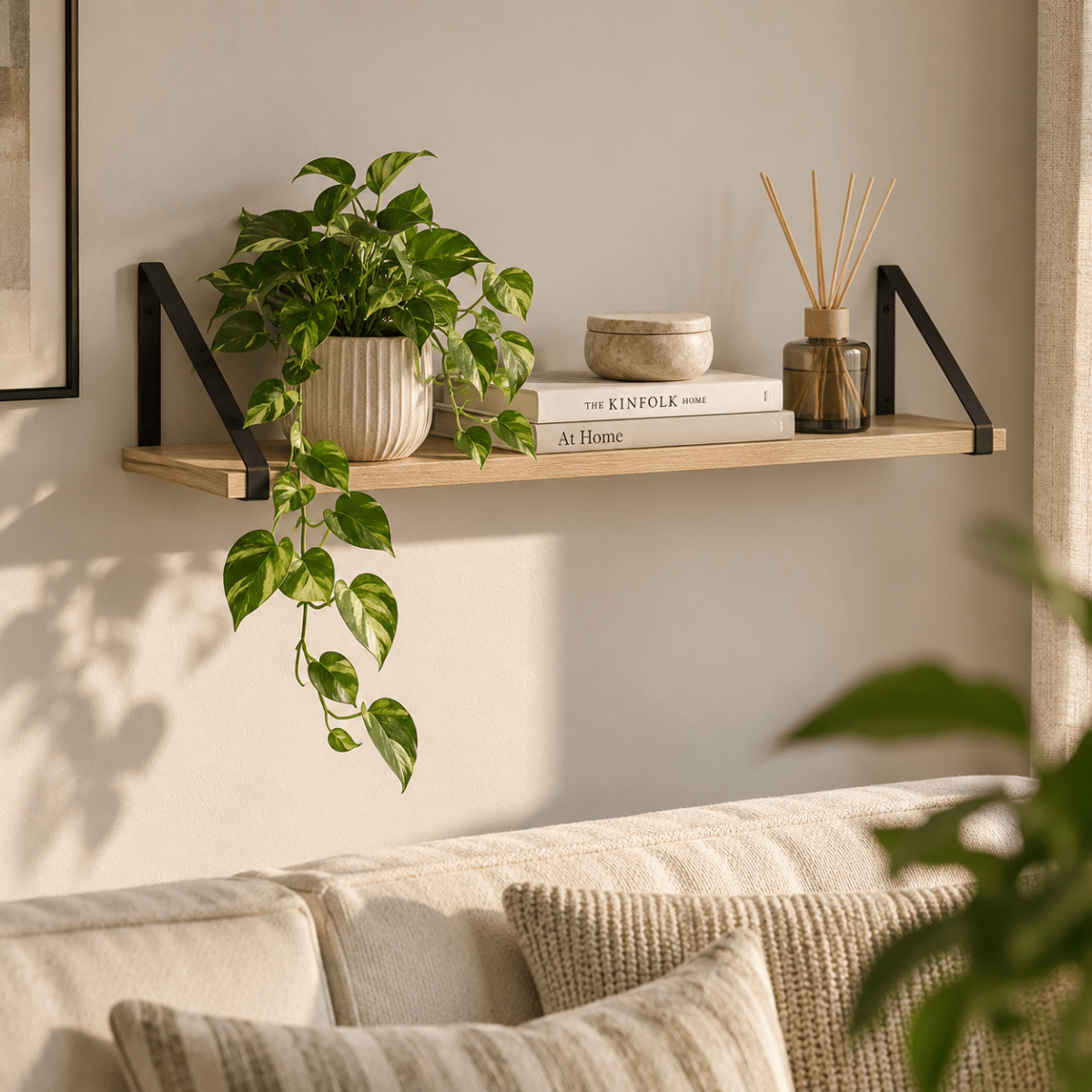 Vegghylle Aliaj med braketter 78 cm