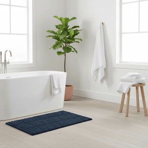 Badematte Tiles mørkeblå 80 x 50 cm - Lindas Dekor