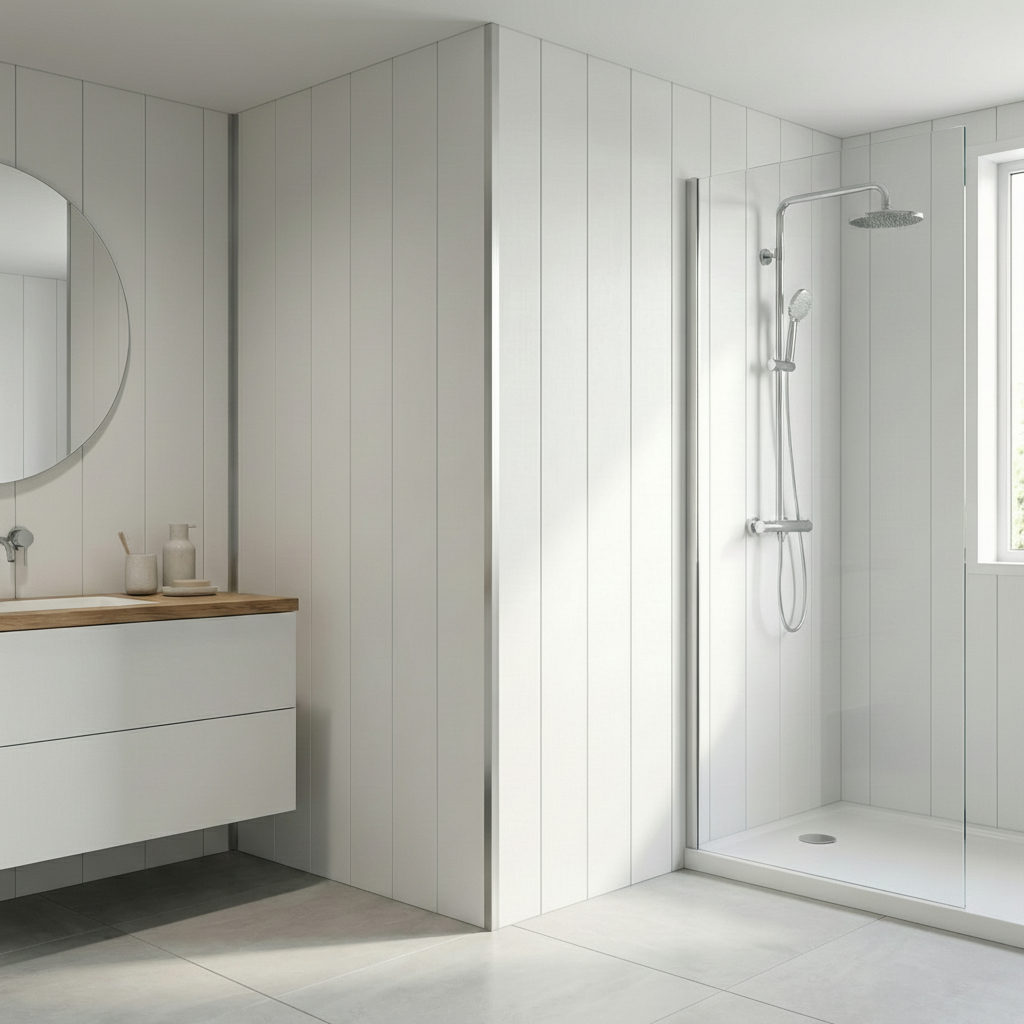 4-pk Endelister til baderomsplater aluminium 1200 mm