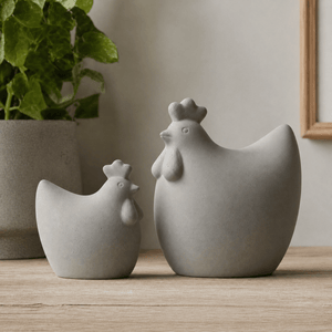 2 - pk DBKD Concrete Hen 14 cm + 18 cm påskepynt - Lindas Dekor