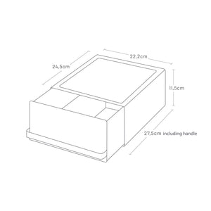 Organizer til kjøkken med uttrekksskuff og topplate for små apparater