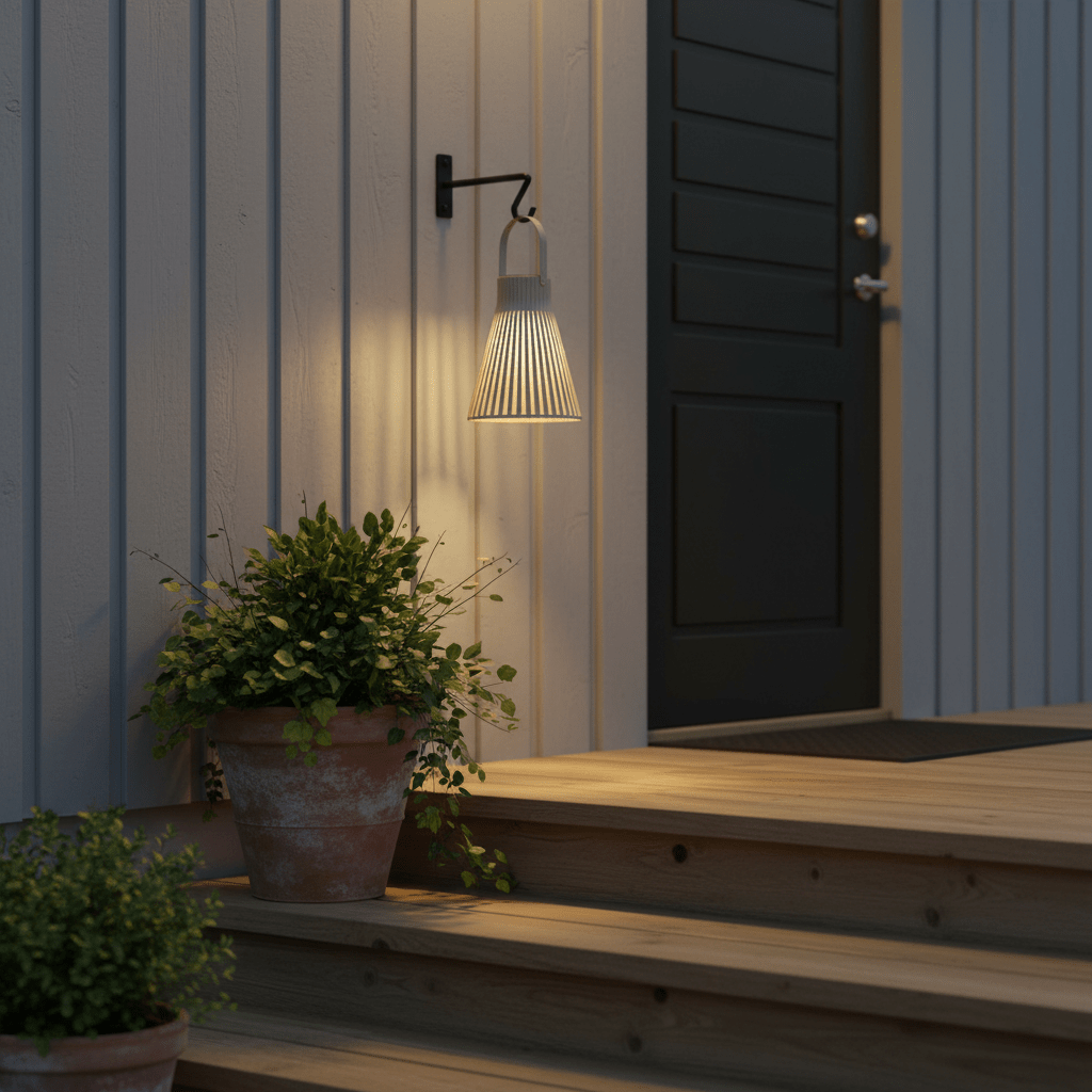 Solarlykt med LED lys og håndtak til hage og balkong