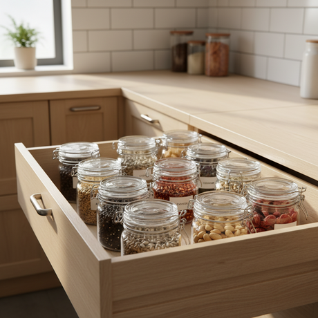 oppbevaring av krydder i glasskrukke 500 ml