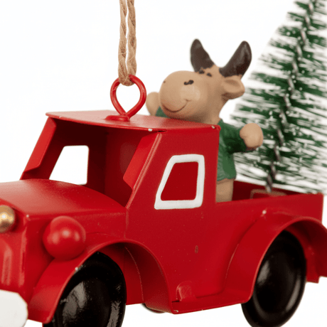 Dekorativ julebil med oppheng til juletre og juledekorasjon