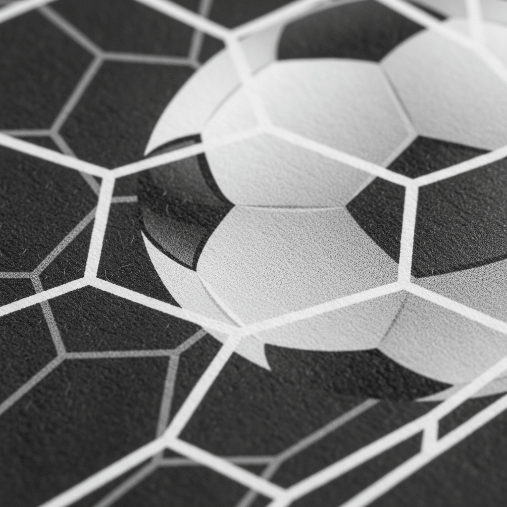 Svarte servietter med fotballmotiv i 20 pk