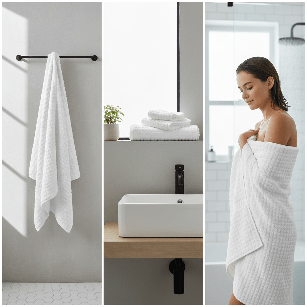 Badehåndkle Inu 70 x 140 cm hvit - Lindas Dekor