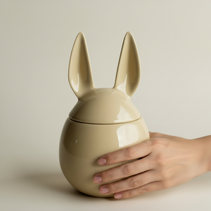 DBKD Eating Rabbit stor lokk med keramikk gul 20 cm