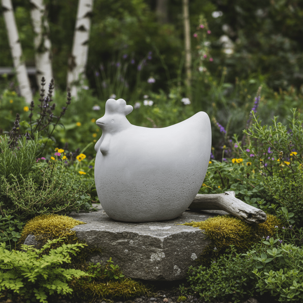 2 - pk DBKD Concrete Hen 14 cm + 18 cm påskepynt - Lindas Dekor