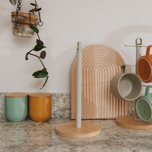 KitchenCraft Kjøkkenrullstativ i metall og tre - Lindas Dekor