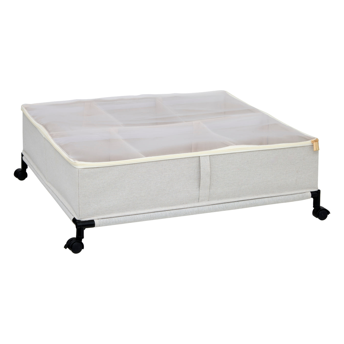 Oppbevaringsboks med hjul beige
