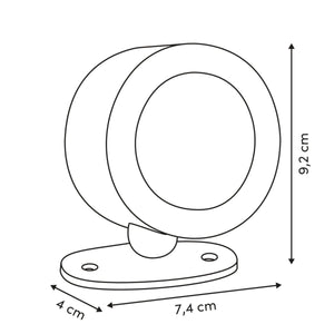 Oppladbar magnetisk LED-vegglampe treeffekt 8 cm – mål og dimensjoner
