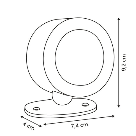 Oppladbar magnetisk LED-vegglampe treeffekt 8 cm – mål og dimensjoner