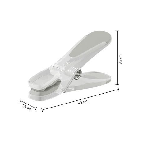 Mått på plastklesklypa, 8 x 3 cm