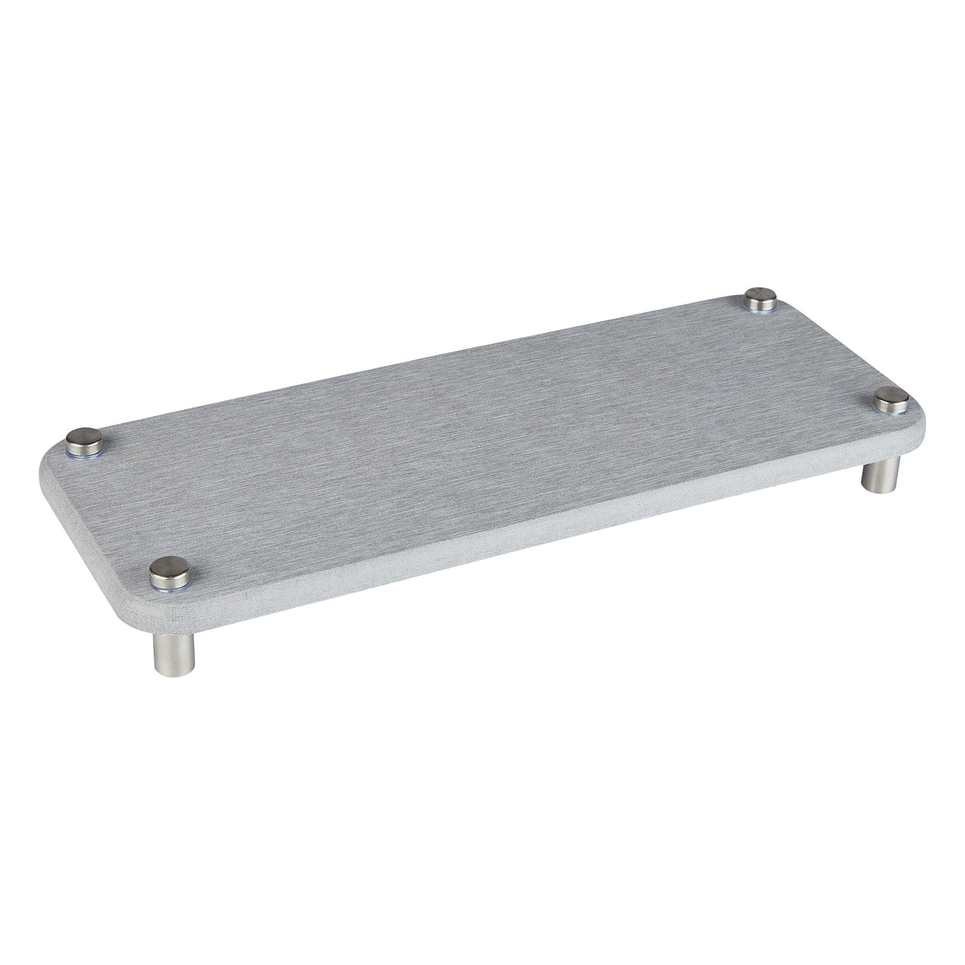 Grått diatomittbrett 28 x 11 cm med føtter i rustfritt stål