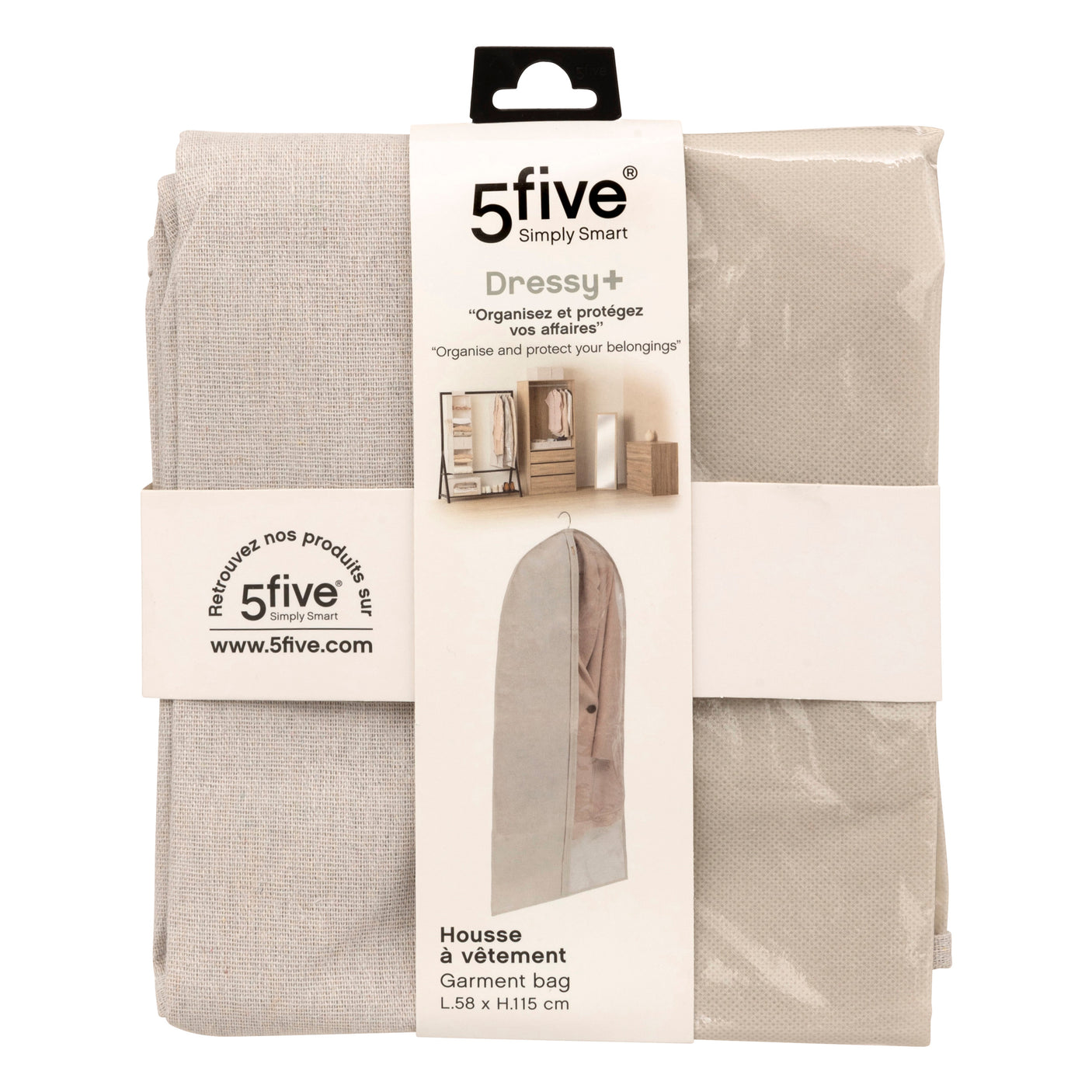 Hengende klestrekk beige – emballasje 1