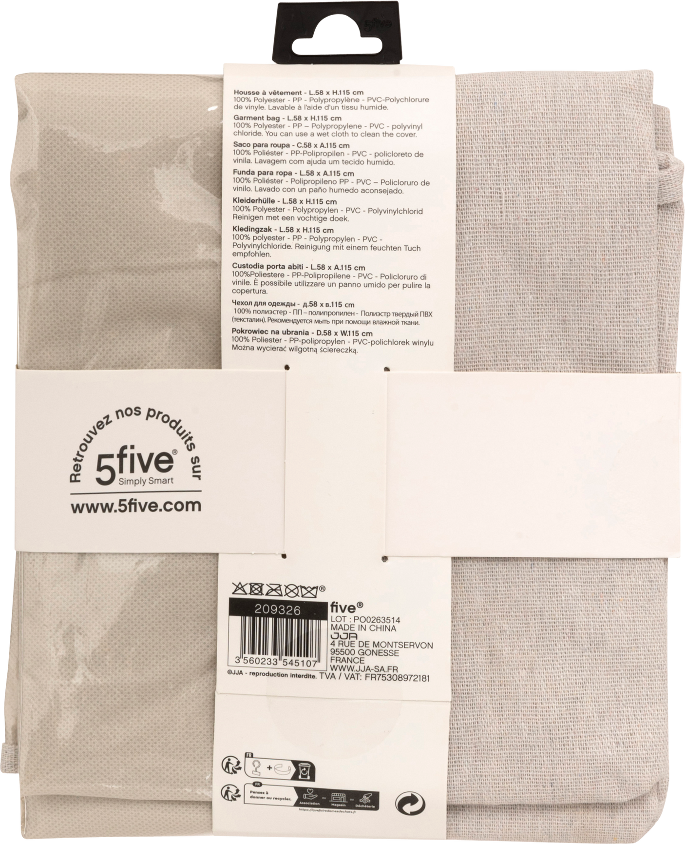 Hengende klestrekk beige – emballasje 2