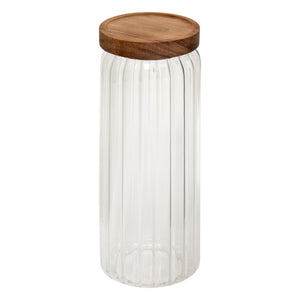 Glasskrukke med akasielokk 1,3 l