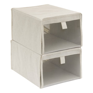 Stabelbare skobokser Dressy+ beige 2 stk