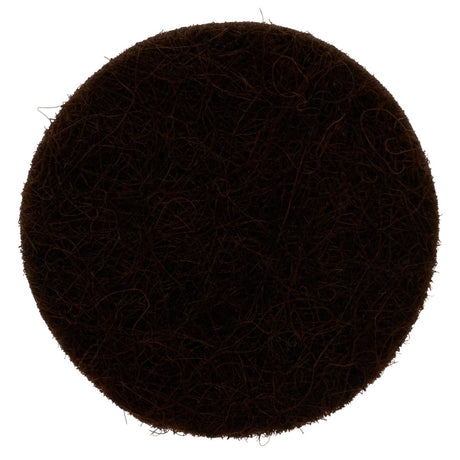 Rundsjälvhäftande möbelknapp i brun filt, diameter 2,8 cm.