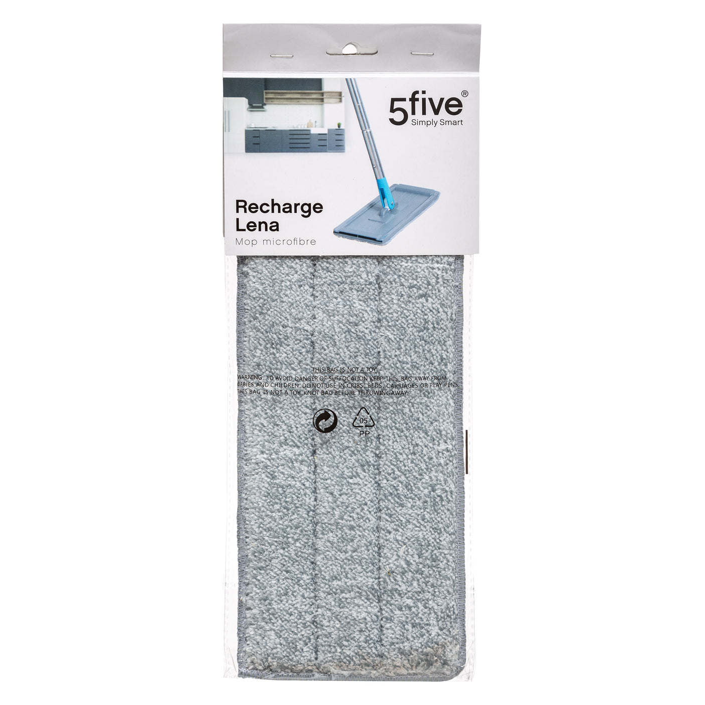Reserveklut i mikrofiber til Lena mopp fra 5Five Simply Smart i original emballasje.
