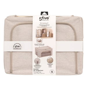 Oppbevaringsbag med dobbel åpning beige 40 x 20 x 31 cm – emballasje 1