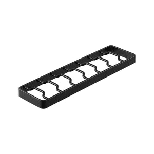 Svart skålorganizer for enkel tilgang til frokostskåler og tekopper